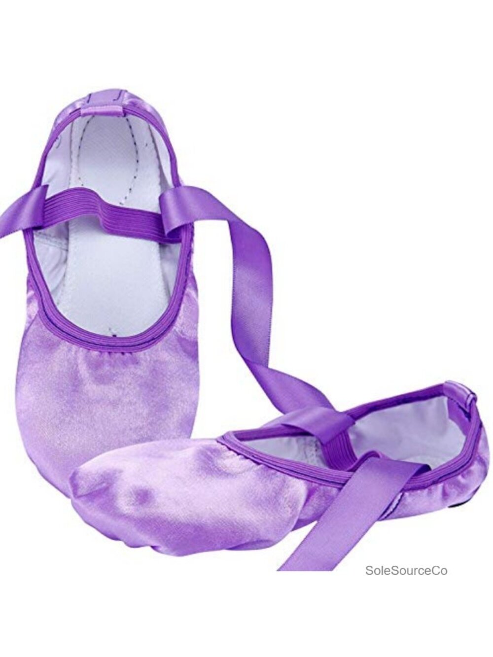Ballet Dance Shoes Satin Ribbon Closure Flat Slippers for Dance Class